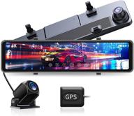 🚗 jomise g860 4k mirror dash cam for cars with 12&#34; ips full touch screen, waterproof backup rear view mirror camera, enhanced sony sensor, excellent night vision, gps tracking, loop recording, parking assist & monitor logo