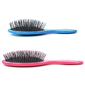 img 2 attached to 💙 Optimized MagicSpell Pro 2-Piece Brush Set for All Hair Types - Shiny Hot Pink & Blue