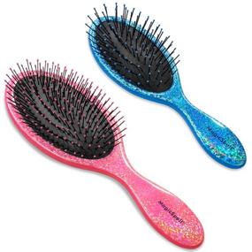 img 3 attached to 💙 Optimized MagicSpell Pro 2-Piece Brush Set for All Hair Types - Shiny Hot Pink & Blue