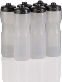 img 4 attached to 💦 50 Strong Brand Jet Stream Sports Squeeze Water Bottle with One-Way Valve - Team Pack – Set of 6 Leak-proof Squirt Water Bottles - 28 oz - Ideal for Bicycles - Made in the USA (Clear)