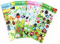 🐛 alimitopia foam craft stickers: insect world decorative paster decals for kids' scrapbooking or card making (4 sheets, approx. 100pcs) - style 1# logo