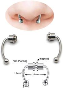 img 1 attached to Stainless Magnetic Septum Horseshoe Piercing Women's Jewelry