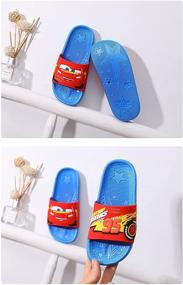 img 3 attached to Disney Lightning McQueen Beach Sandals: Fun Slides for Boys Kids Children