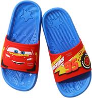 disney lightning mcqueen beach sandals: fun slides for boys kids children logo