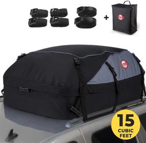 img 4 attached to 🧳 Housewives 15 Cubic ft Car Roof Bag: Waterproof Rooftop Cargo Storage for Traveling with Racks, Cars, Vans, SUVs