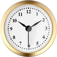 ⏰ stylish 2.4 inch (61 mm) quartz clock battery fit-up insert - arabic numeral, gold rim логотип