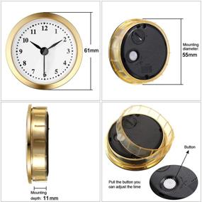 img 3 attached to ⏰ Stylish 2.4 Inch (61 mm) Quartz Clock Battery Fit-up Insert - Arabic Numeral, Gold Rim