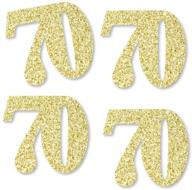 gold glitter 70 birthday confetti logo
