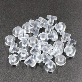 img 4 attached to Set of 30 Clear Rubber Grippers with Stem for Patio Tables, Glass Top Table Bumpers, 1/4 Inch Hole Spacers