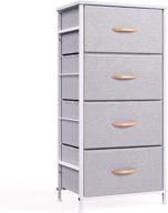 gray romoon 4 drawer fabric dresser storage tower - ideal organizer unit for bedroom, closet, entryway, hallway, and nursery room logo
