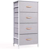 gray romoon 4 drawer fabric dresser storage tower - ideal organizer unit for bedroom, closet, entryway, hallway, and nursery room логотип