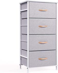 img 4 attached to Gray ROMOON 4 Drawer Fabric Dresser Storage Tower - Ideal Organizer Unit for Bedroom, Closet, Entryway, Hallway, and Nursery Room