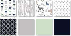 img 1 attached to Kids Twin Bedding Set - Sweet Jojo Designs Navy Blue, Mint, and Grey Woodsy Deer Theme