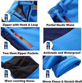 img 3 attached to 🧒 Kids Boy's Youth Windproof Waterproof Hiking Ski Snow Pants: Stay Warm and Dry with Soft Shell, Expandable Waist, and Insulated Trousers