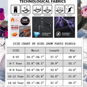 img 1 attached to 🧒 Kids Boy's Youth Windproof Waterproof Hiking Ski Snow Pants: Stay Warm and Dry with Soft Shell, Expandable Waist, and Insulated Trousers