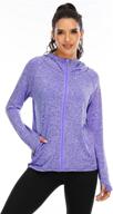 koscacy women's lightweight full zip running hooded jacket with thumb holes - yoga track jacket логотип