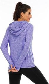 img 3 attached to Koscacy Women's Lightweight Full Zip Running Hooded Jacket with Thumb Holes - Yoga Track Jacket