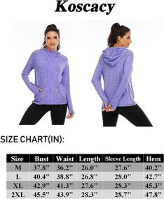 img 2 attached to Koscacy Women's Lightweight Full Zip Running Hooded Jacket with Thumb Holes - Yoga Track Jacket