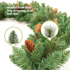 img 2 attached to 🎄 OasisCraft 9FT Pre-Lit Christmas Garland: Battery Operated, 50 Warm Lights, Outdoor Xmas Decor with Pine Cones and Timer