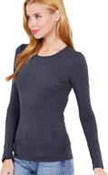 👚 soft cotton long sleeve crew neck & v neck slim top shirts for women plus size (s-2xl), basic solid & lightweight logo