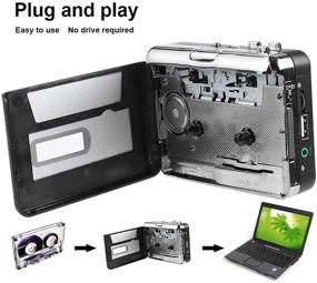 img 1 attached to 🎵 Cassette Player Recorder with MP3 Conversion, Walkman Tapes to MP3/CD/USB via USB Flash Drive, Includes Earphones, Volume Control, No PC Required