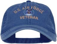 🧢 us air force veteran military embroidered washed cap - available at e4hats.com logo