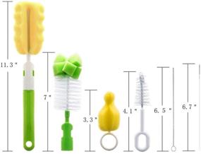 img 3 attached to Green 6-in-1 Bottle Brush Cleaner Kit for Cups, Sports Bottles, Baby Bottles, Nipples, and Straws