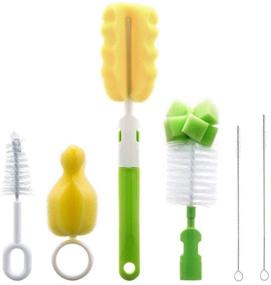 img 4 attached to Green 6-in-1 Bottle Brush Cleaner Kit for Cups, Sports Bottles, Baby Bottles, Nipples, and Straws