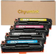 🖨️ chyumink remanufactured toner cartridges for hp 128a ce320a ce321a ce322a ce323a, compatible with hp color cp1523n cp1525nw cm1415fnw cp1525n cm1415fn, black cyan yellow magenta logo