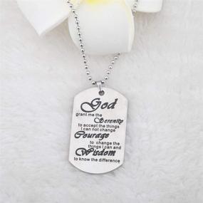 img 1 attached to 🔑 Recovery Bible Verse Serenity Prayer Keychain Necklace - Gift Keyring for Serenity & Serene Strength