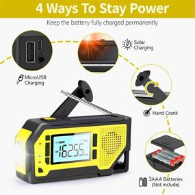 img 1 attached to Emergency Hand Crank Radio with Solar Charging, NOAA Weather Alert Radio, Portable Flashlight with Motion Sensor Reading Lamp, Cell Phone Charger, SOS Alarm for Home and Emergency Preparedness