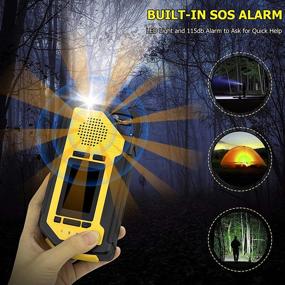 img 3 attached to Emergency Hand Crank Radio with Solar Charging, NOAA Weather Alert Radio, Portable Flashlight with Motion Sensor Reading Lamp, Cell Phone Charger, SOS Alarm for Home and Emergency Preparedness