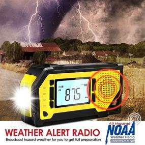 img 2 attached to Emergency Hand Crank Radio with Solar Charging, NOAA Weather Alert Radio, Portable Flashlight with Motion Sensor Reading Lamp, Cell Phone Charger, SOS Alarm for Home and Emergency Preparedness