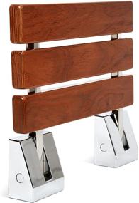 img 1 attached to 🚿 Functional and Stylish Kenley Foldable Teak Shower Seat - Space-saving Wall Mount Bathroom Bench Made of Wood and Stainless Steel