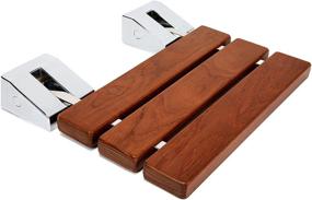 img 4 attached to 🚿 Functional and Stylish Kenley Foldable Teak Shower Seat - Space-saving Wall Mount Bathroom Bench Made of Wood and Stainless Steel