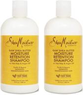 🧴 sheamoisture moisture retention shampoo: hydrating 13 oz 2 count for dry, damaged or transitioning hair with raw shea butter logo