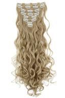 👱 prettyshop xxl full head set 7 pcs 24&#34; clip in hair extensions hairpiece wavy heat-resisting natural blond - delivers elegant volume and length instantly logo