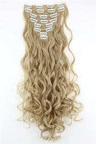 img 3 attached to 👱 PRETTYSHOP XXL Full Head Set 7 pcs 24&#34; Clip In Hair Extensions Hairpiece Wavy Heat-Resisting Natural Blond - Delivers Elegant Volume and Length Instantly