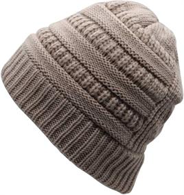 img 3 attached to HHNLB Women's Beanie Ponytail Hat: Stay Stylish & Cozy in Winter with Messy High Bun Cross Criss Hole and Soft Stretch Knit Skull Cap