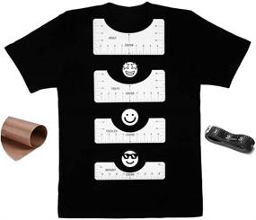 img 4 attached to 👕 Tshirt Ruler Guide 4 PCS with Vinyl Paper: The Ultimate Heat Press Placement Tool for Perfect Tshirt Alignment and DIY Designs