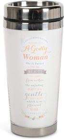 img 4 attached to Godly Woman Proverbs 11:16 Inspirational Stainless Steel Travel Mug - 16 Oz. White Insulated with Lid