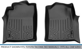 img 1 attached to 🚗 MAXLINER Floor Mats 1st Row Liner Set in Black for 2005-2011 Toyota Tacoma (Fits All Cab Sizes, No Manuals Included)