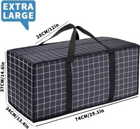 img 1 attached to 📦 Armsense 4-Pack Extra Large Storage Bags: Heavy-Duty Moving Totes, Clothes Organizer, Ideal for Blankets, Comforters, Dorm Room Essentials, and Moving Supplies