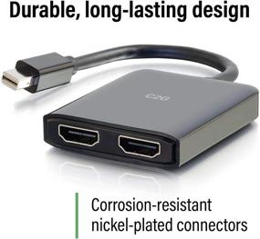 img 1 attached to 🔌 C2G Mini Display Port to HDMI Splitter - 4K, 2 Port, USB Powered, MST, Black