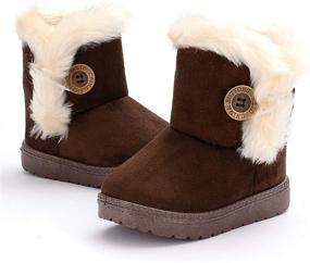 img 2 attached to 👢 JUDBF Winter Button Boots - Toddler Boys' Shoes for Optimal SEO