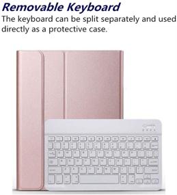 img 3 attached to 🔑 Rose Gold Slim Leather Keyboard Case for Samsung Galaxy Tab S6 - Folio Stand Cover with Backlit Detachable Wireless Bluetooth Keyboard - Designed for SM-T860 10.5 inch 2019
