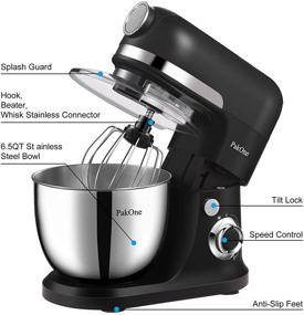 img 2 attached to 🍳 BONISO Stand Mixer: 6.5-QT 800W 6-Speed Tilt-Head Food Mixer with Dough Hook, Wire Whip & Beater - Efficient Kitchen Electric Mixer