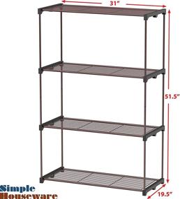 img 1 attached to 🗂️ Organize with Ease: SimpleHouseware 4 Tiers Wire Shelving Storage Rack in Bronze