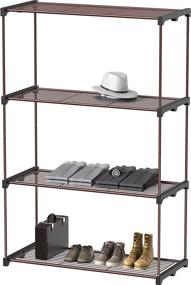 img 4 attached to 🗂️ Organize with Ease: SimpleHouseware 4 Tiers Wire Shelving Storage Rack in Bronze