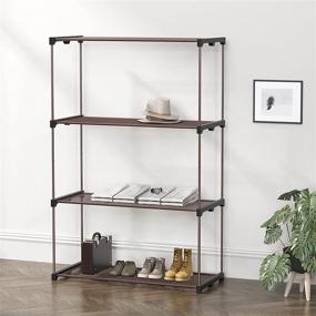 img 2 attached to 🗂️ Organize with Ease: SimpleHouseware 4 Tiers Wire Shelving Storage Rack in Bronze